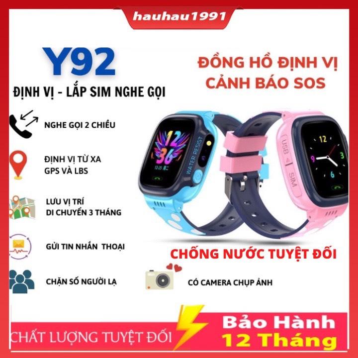  Đồng Hồ Thông Minh Trẻ Em Lắp Sim Y92 Định Vị Nghe Gọi Nhắn Tin Chống Nước Có Tiếng Việt Bảo hành 6 Tháng 