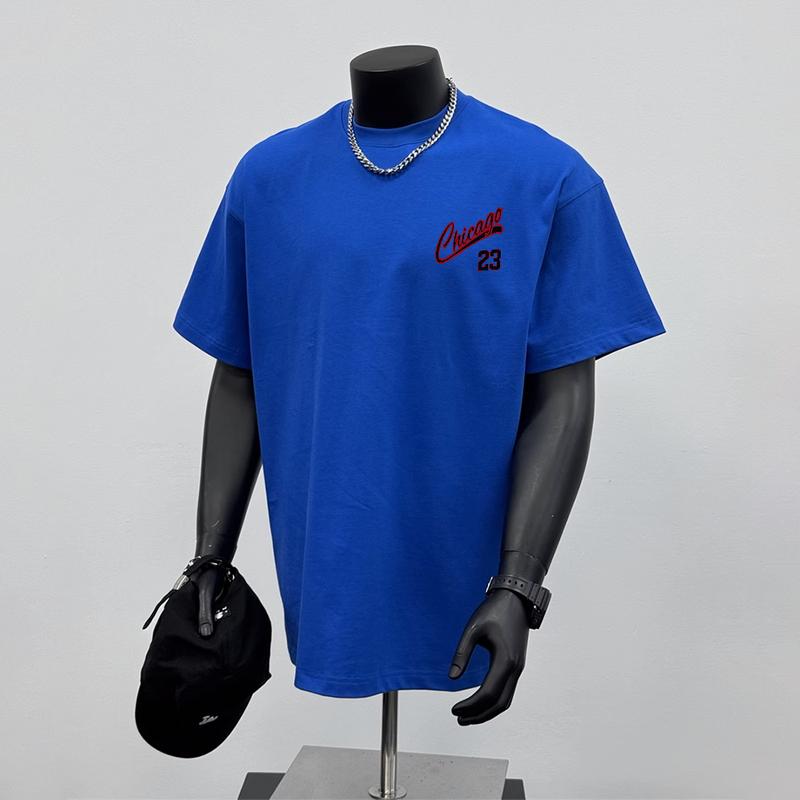 Product Introduction of 100% Cotton Simple Letters Retro Design Short Sleeve T-shirt Crew Neck Top Men and Women Unisex 12