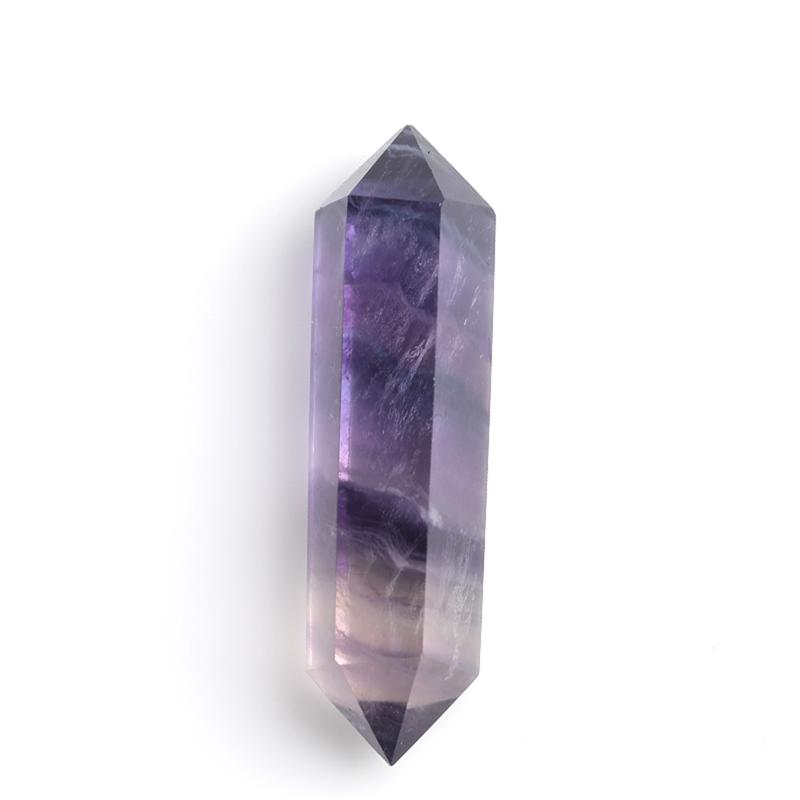 Product Introduction of Natural Colorful Fluorite Double Pointed Crystal Column Color Fluorite Hexagonal Prism Crystal Stone Decoration Home Decoration 1