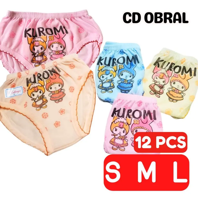 1 Lusin 12 Pcs CD Anak Cewek Katun | Celana Dalam Anak Perempuan Usia 1-8th Motif CD Anak Cewek Katun Obral GRIYO DALEMAN99 0