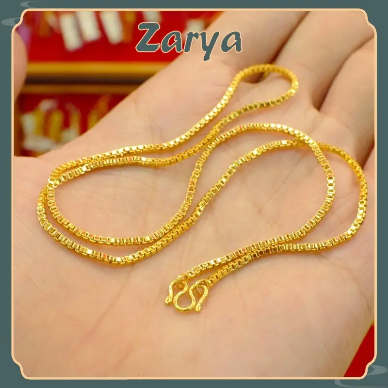 916 gold-plated original  Box necklace for women gift 18''