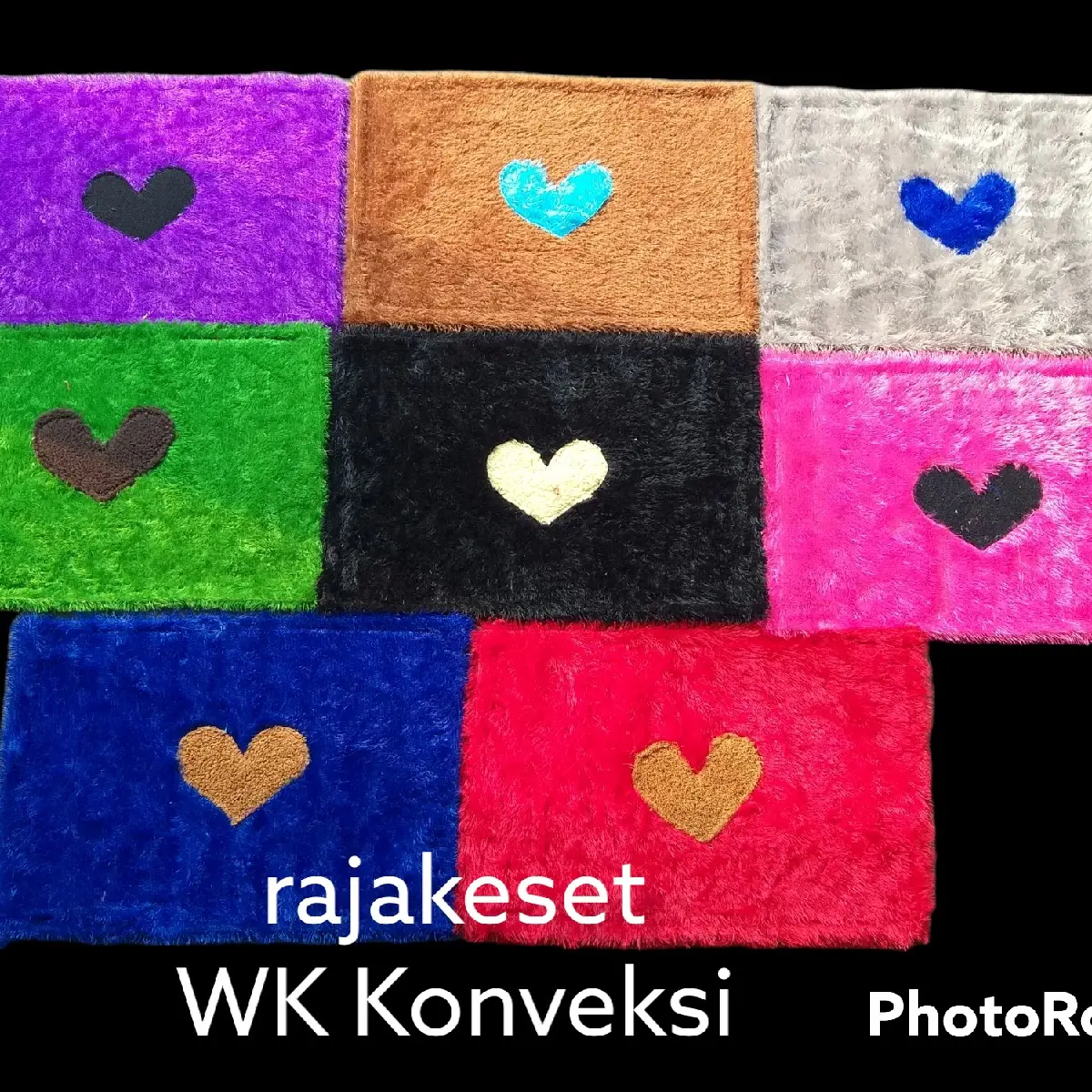 Keset Kaki Rasfur Motif Love 35x55 cm - Warna Tersedia