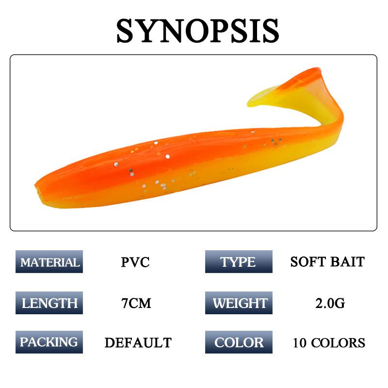 Product Introduction of Factory Soft Bait in Stock Wholesale Topmouth Culter Weever 6/7/9/12cm Lure Superbait Two-Color T Tail 9