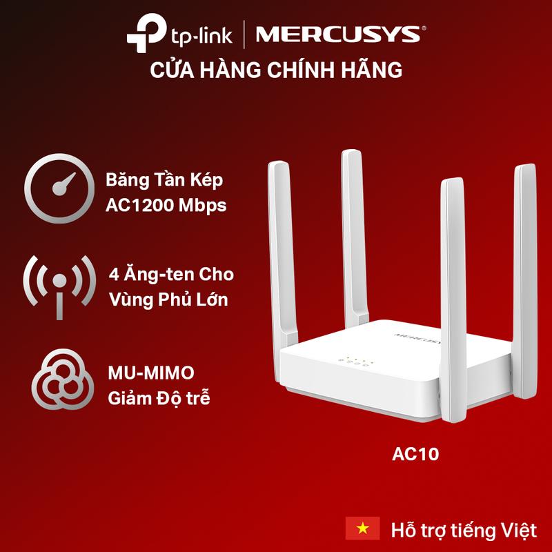 Tenda AC10 Bộ Phát Wifi Băng Tần Kép Chuẩn AC 1200Mbps - Hàng Chính Hãng