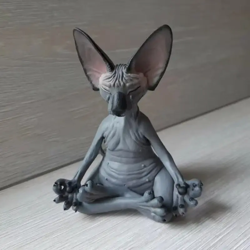 Tượng Nhỏ Mèo Phật Sphynx, Thiết Kế Kỳ Lạ Thích Hợp Để Thiền Định, Yoga Và Trang Trí, Tác Phẩm Nghệ Thuật, Thích Hợp Cho Ngoài Trời Và Sân Vườn, Tượng Nhỏ Decor Decor Phòng 0