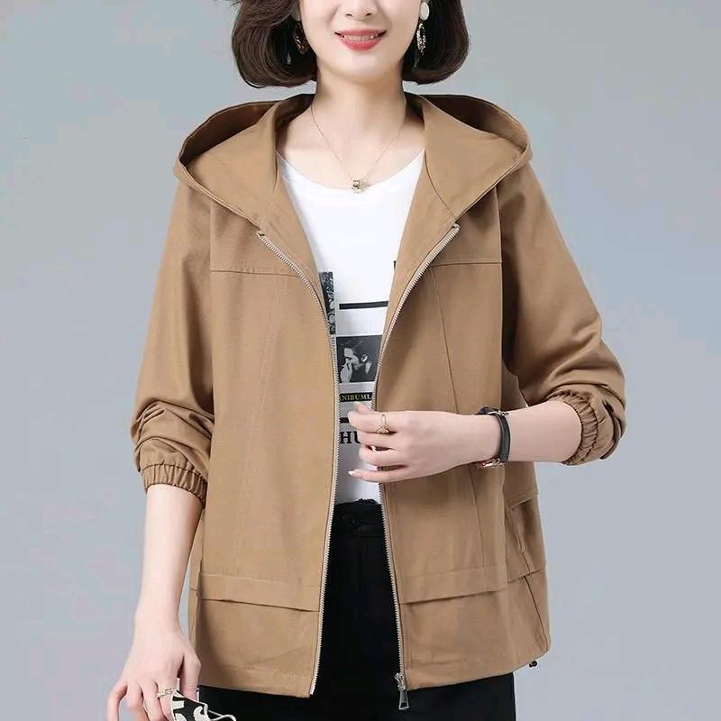 JAKET WANITA CASUAL WINDBREAKER ALL MATCH HOODIE 4