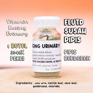 Vitamin Urinary Kucing (FLUTD / FUS, Susah Pipis)