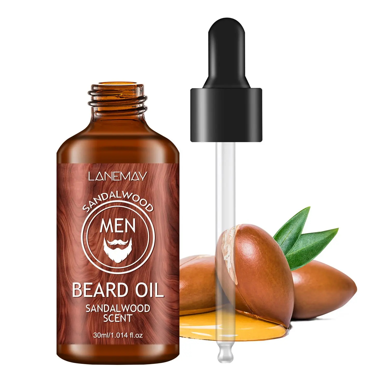 Sandalwood Scented Beard Care Oil, Nourishing Beard Care Serum, Moisturizing Beard Care Product for Men Daily Use