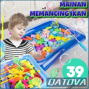 MAINAN PANCING 1 SET KOLAM IKAN PANCINGAN MAGNET MAINAN EDUKASI ANAK MEMANCING IKAN MAINAN PANCINGAN MAGNET EDUKATIF BAHAN PLASTIK HADIAH ANAK