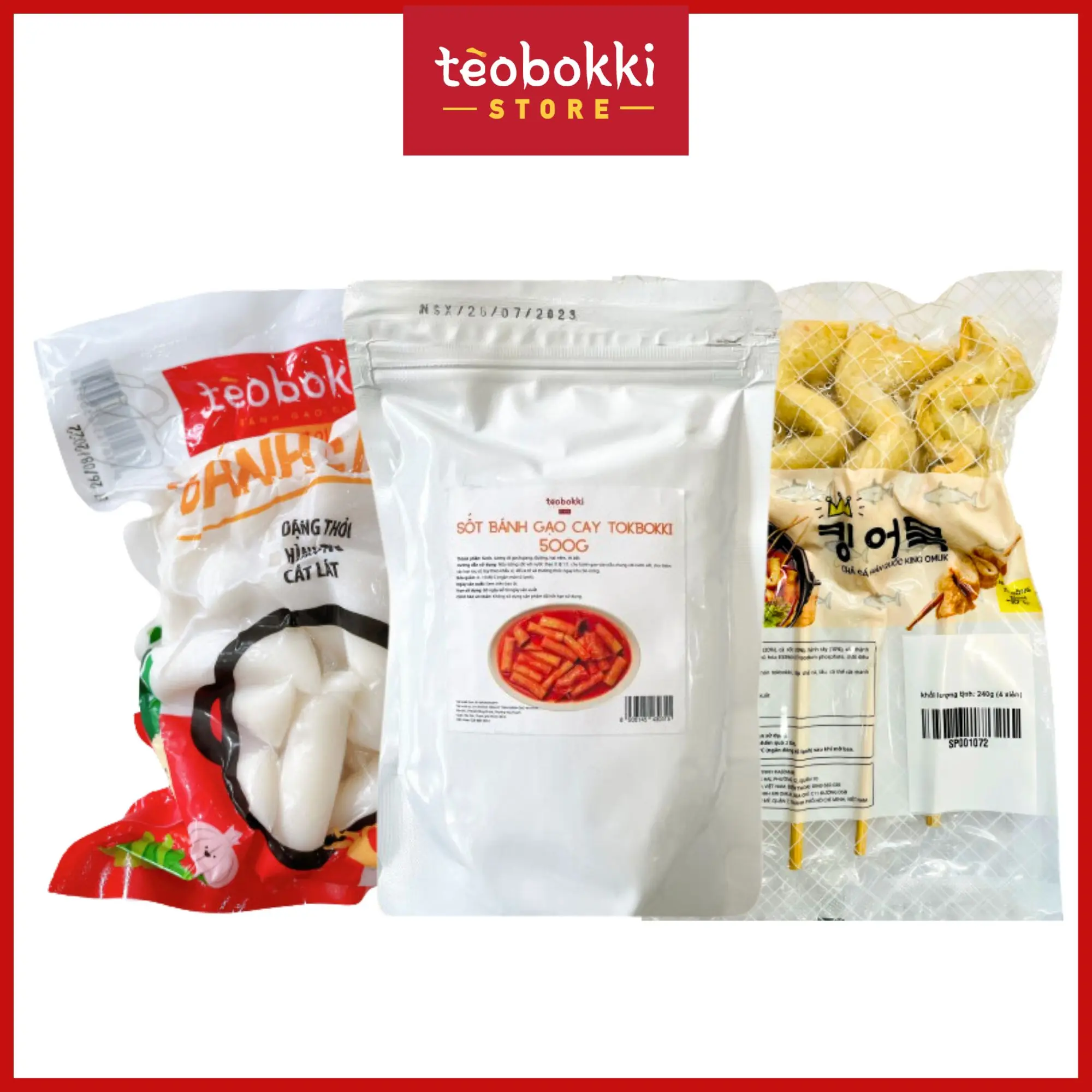 Combo bánh gạo, sốt, chả cá 1280g