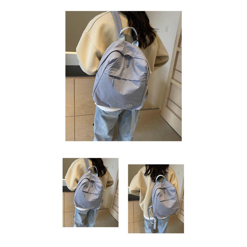 Product Introduction of Fashion Solid Color Lightweight Backpack Nylon Soft Shoulder Bag Large Capacity Travel Backpack 17