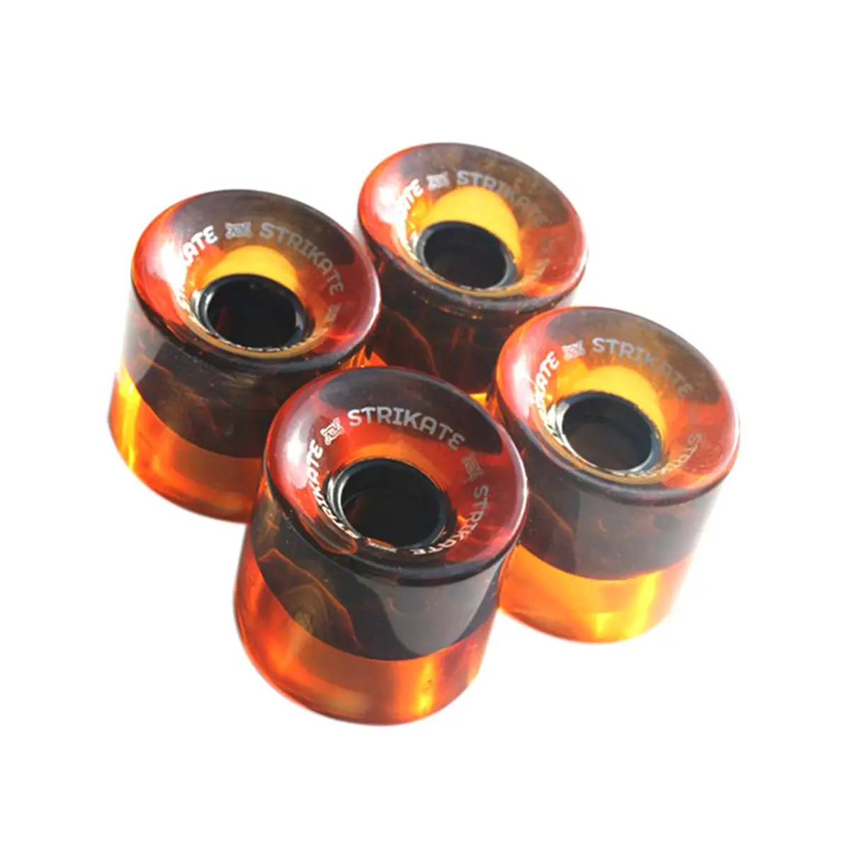 4Pcs 60X45mm Cruiser Skateboard Wheels PU Wheels Long Board Cruiser Wheels, Transparent Orange