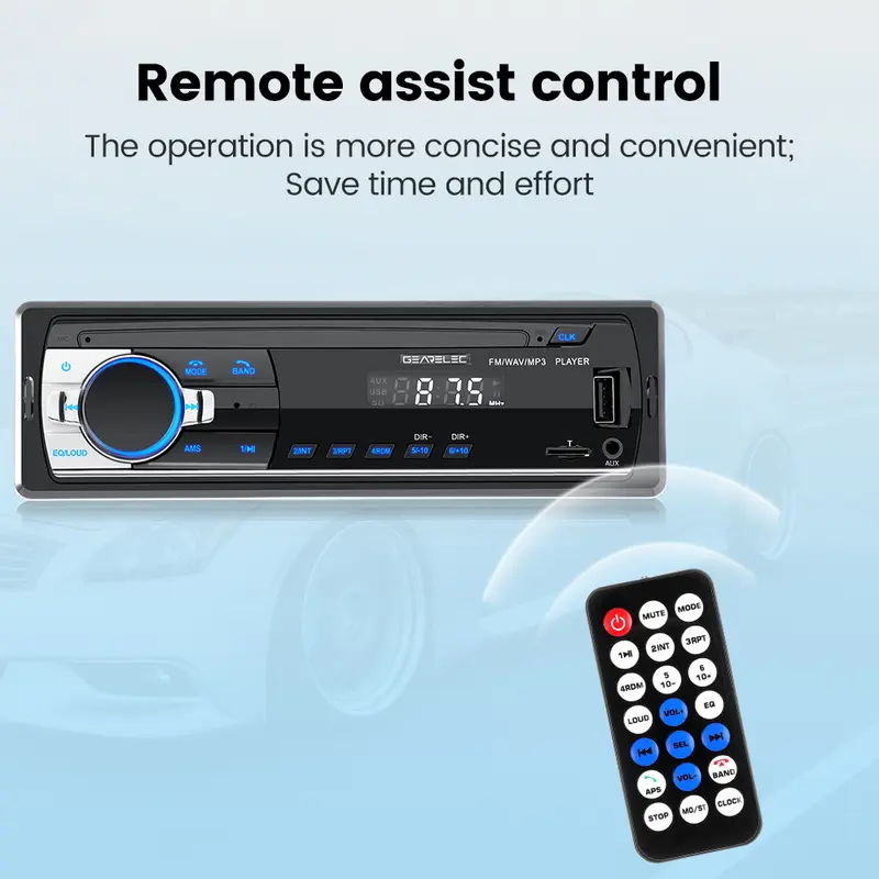 Gearelec Tape Audio Mobil JSD-520 JSD520 Multifungsi Bluetooth MP3 FM Radio Kartu TF USB dengan Remote Control Mendukung 1