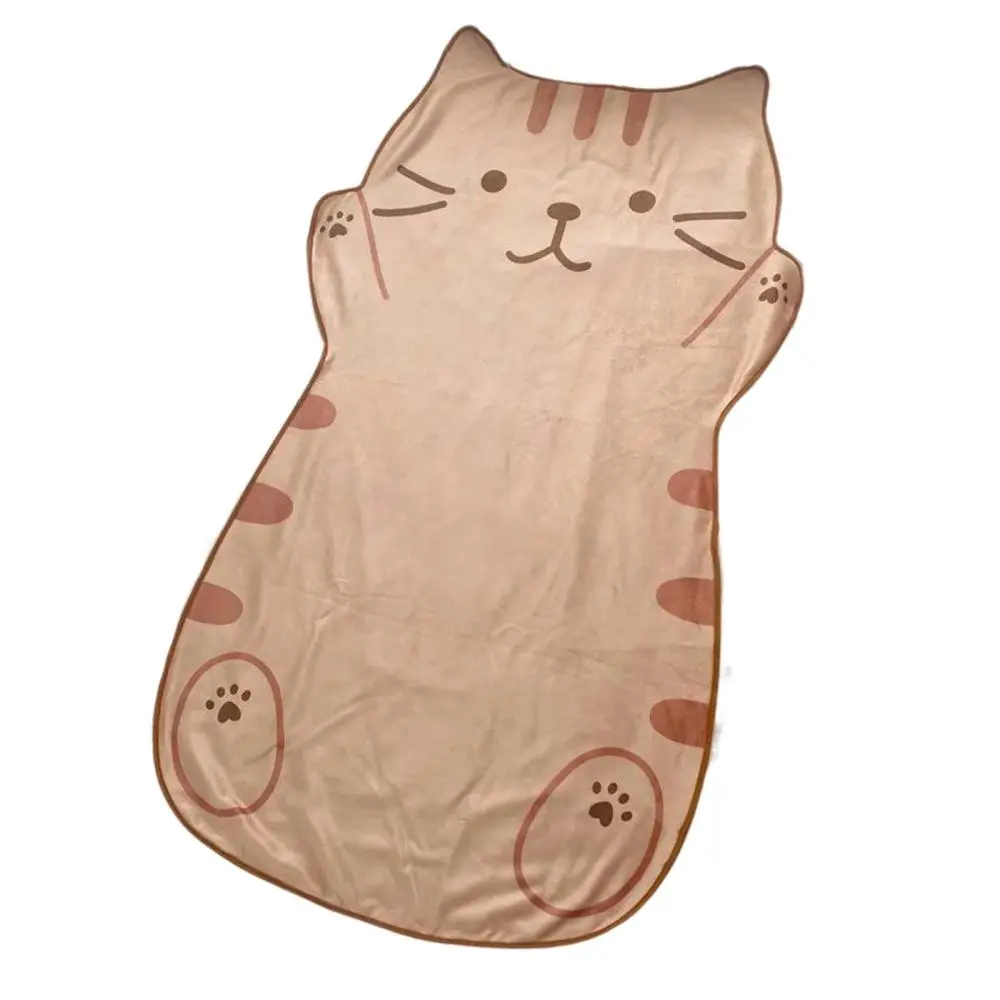 Adorable 150cm Cat Cartoon Kids Blanket Bed Blanket for Summer Home Decor Compact Durable Machine Washable Lightweight Soft Foldable