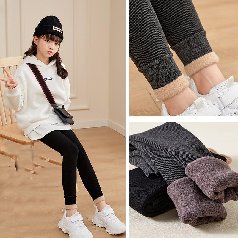 Quần dài lót lông cho bé siêu ấm chất len tăm đanh lì co giãn mềm mại, quần legging cho bé lót nỉ siêu ấm Baby City quần tất