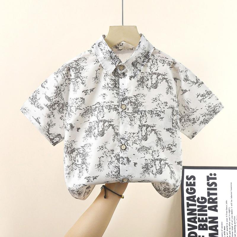 Product Introduction of Áo Sơ Mi ngắn Tay Cotton Nguyên Chất, Cho Bé Trai, In Hoa, Dễ Thương Và Dáng Rộng Rãi, Áo Thường Ngày Thích Hợp Cho Trẻ Sơ Sinh, Hàng Mới Về Mùa Hè, Xếp Hạng Tích Cực 90% 6