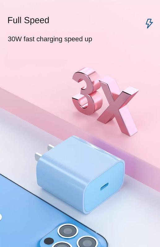 Product Introduction of Charger Pd30w Charging Plug for Iphone15/14/13/12promax Fast Charge Data Cable 10
