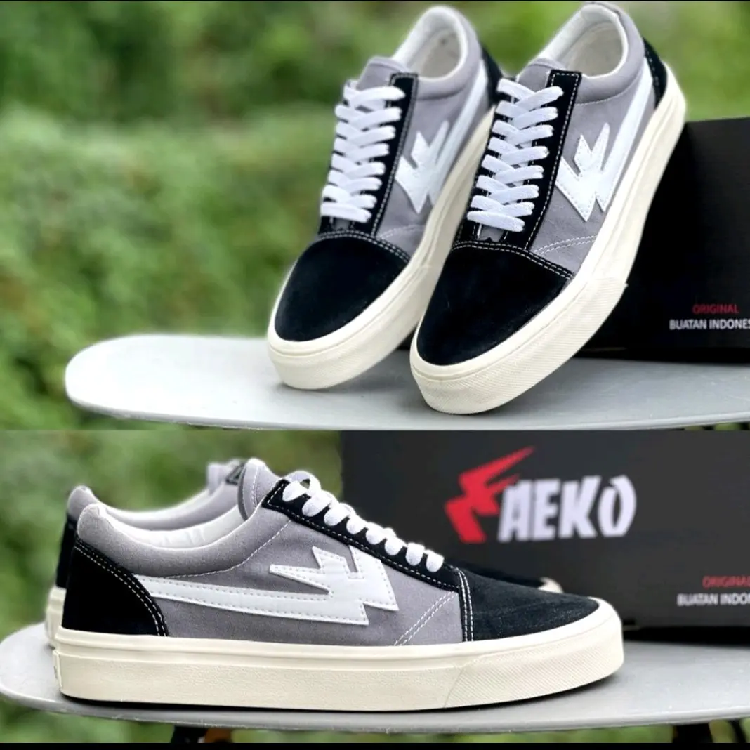SEPATU SNEAKERS AEKOSHOES PREFIX MATE BLACK GREY