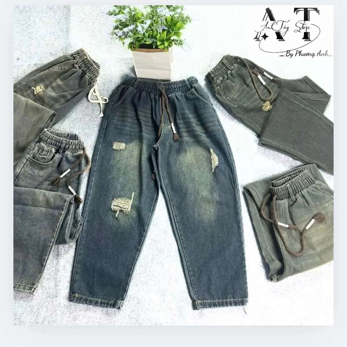 [DEAL MỞ BÁN] Quần Jean Baggy Nữ Thời Trang Dáng Thụng Hot Trend Women jeans lưng thun