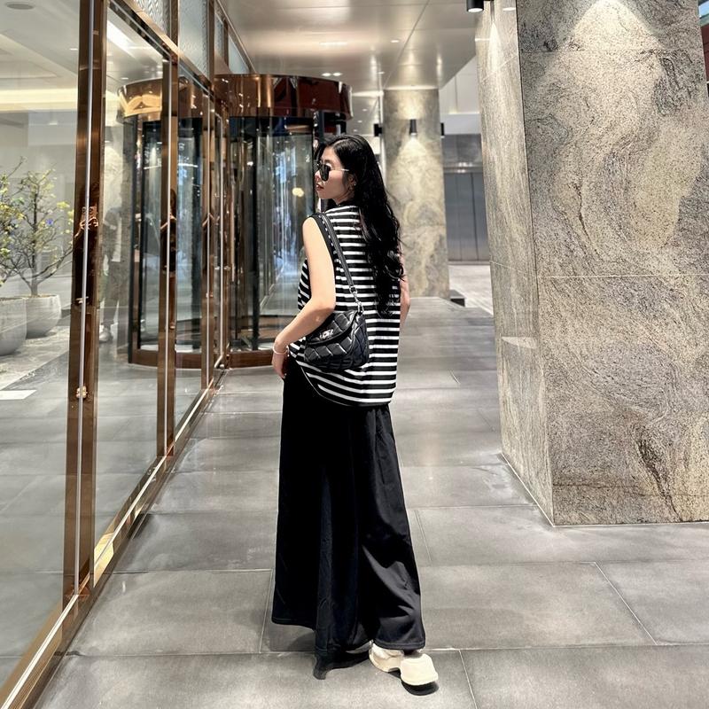 Set ao tank top kẻ quần xuông ống rộng Samhyewear