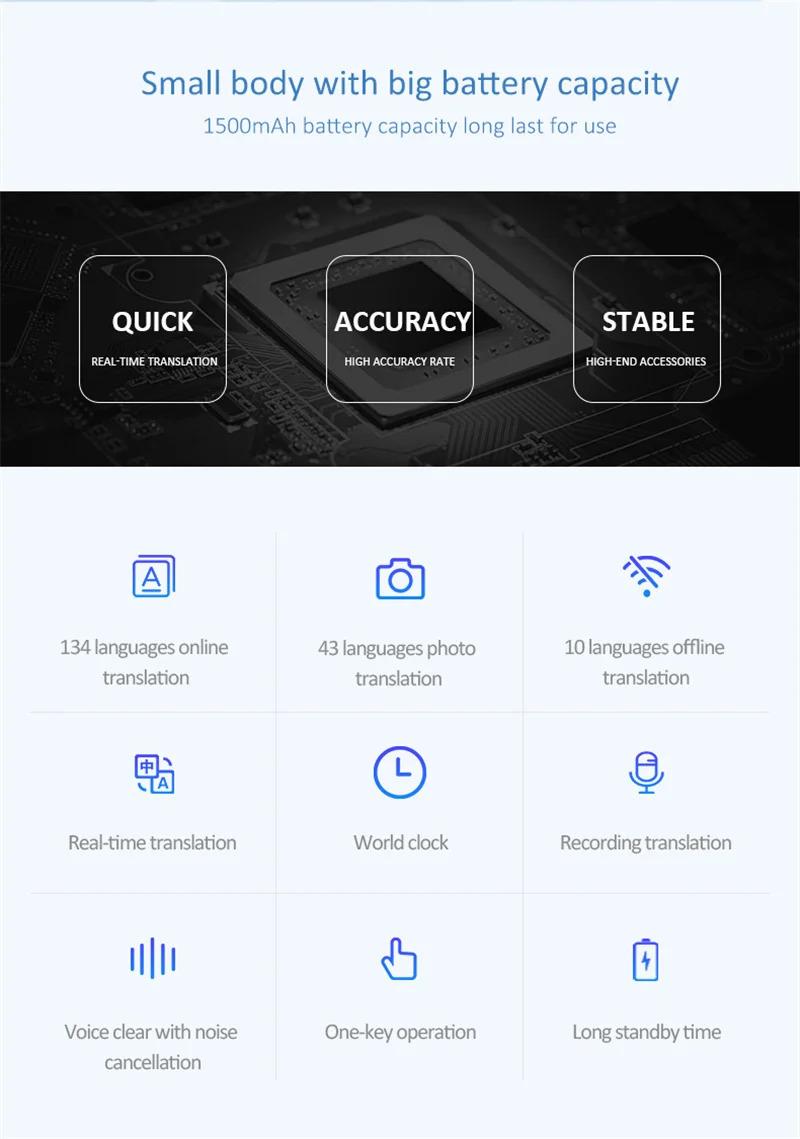 Product Introduction of Portable Intelligent Voice Translator, Interactive Real-Speech, Offline Translation Machine, Business Travel, T11, 134 Languages 22
