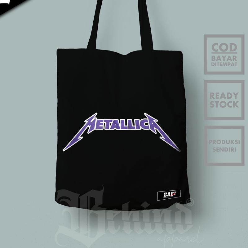TOTEBAG MUSIK METALICA SEMI KANVAS D500 TOTEBAG PRIA TOTEBAG WANITA Hitam 1