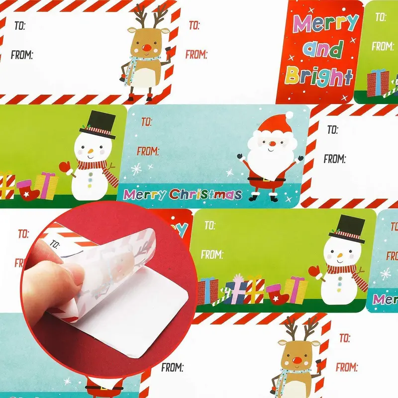 Stickers for Gifts, 500pcs/roll Colorful Label Sticker, Holiday Gift Decoration Label, Sticker Ornaments, Holiday Essentials, Valentine's Day Gift, Home Accessories Decor 2