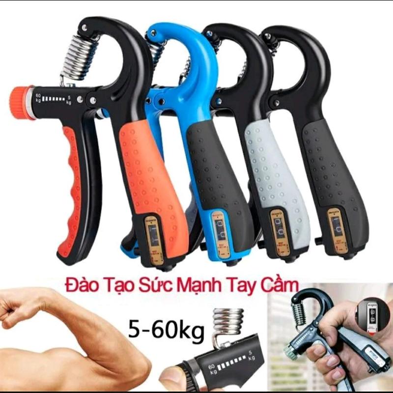 Kìm bóp tay, tập cơ tay, có núm điều chỉnh 10-60kg, dụng cụ tập gym tại nhà.
