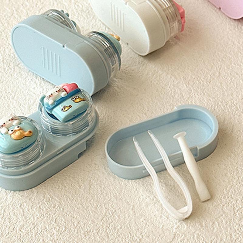 Product Introduction of Cute Contact Lens Case Portable Drawer-type Contact Lens Case With Tweezers And Suction Stick Cute Cartoon Animal Case 17