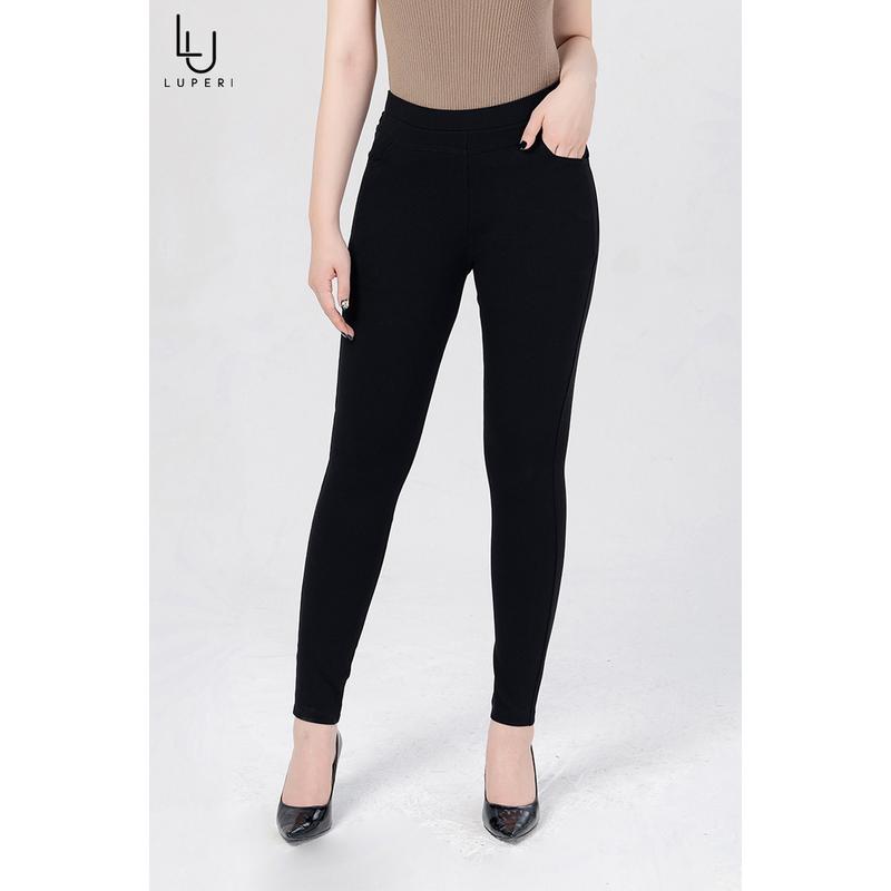 Quần legging trơn cạp cao Luperi LP59  chất liệu dày dặn co giãn tốt phù hợp đi làm đi chơi