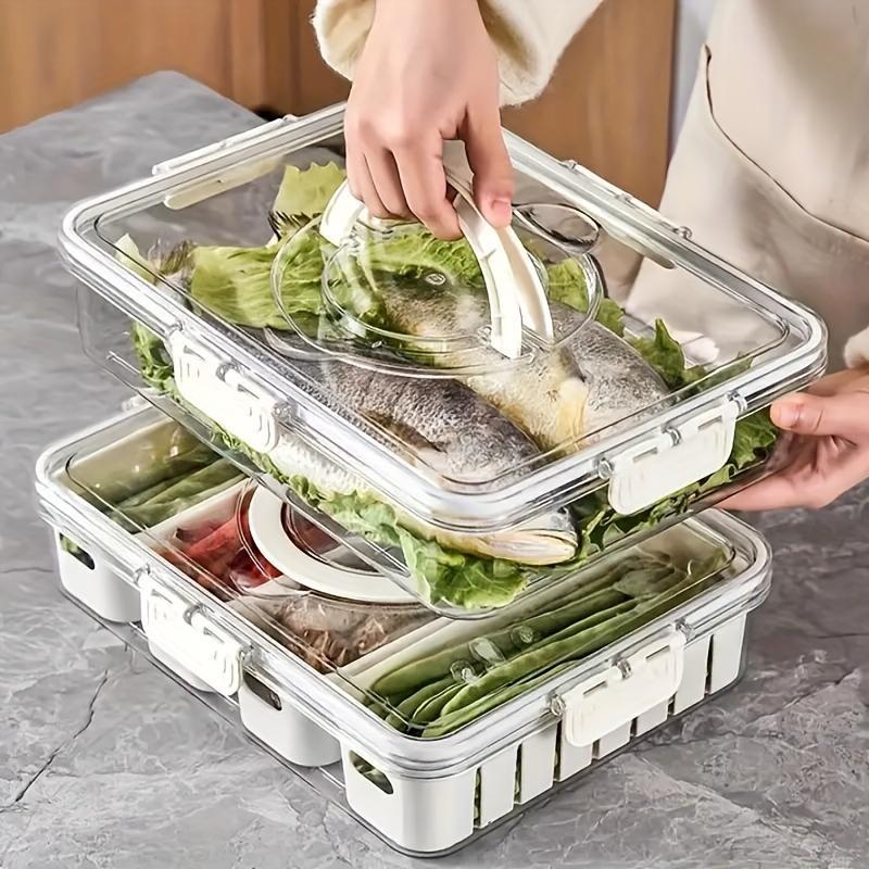 Clear Food Storage Box, 1 Count Modern Durable Food Storage Container with Lid, Food Storage Organizer for Home Kitchen 3