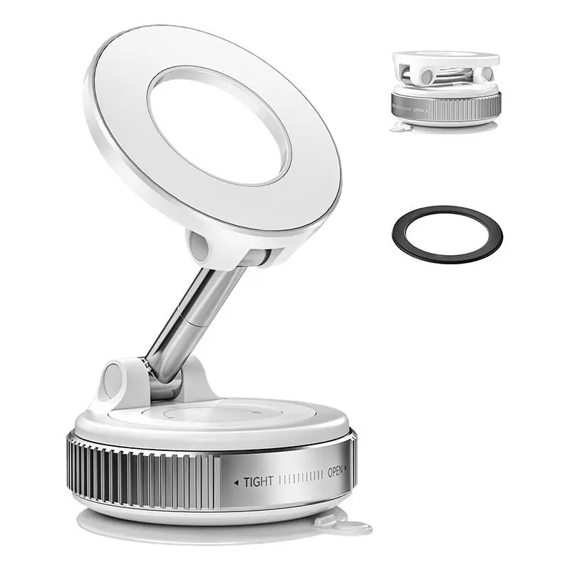Magnetic Phone Holder, 360° Rotatable Car Phone Holder, Retractable & Foldable Phone Mount for Car, Kitchen, Bathroom, Smooth Surface, Stand