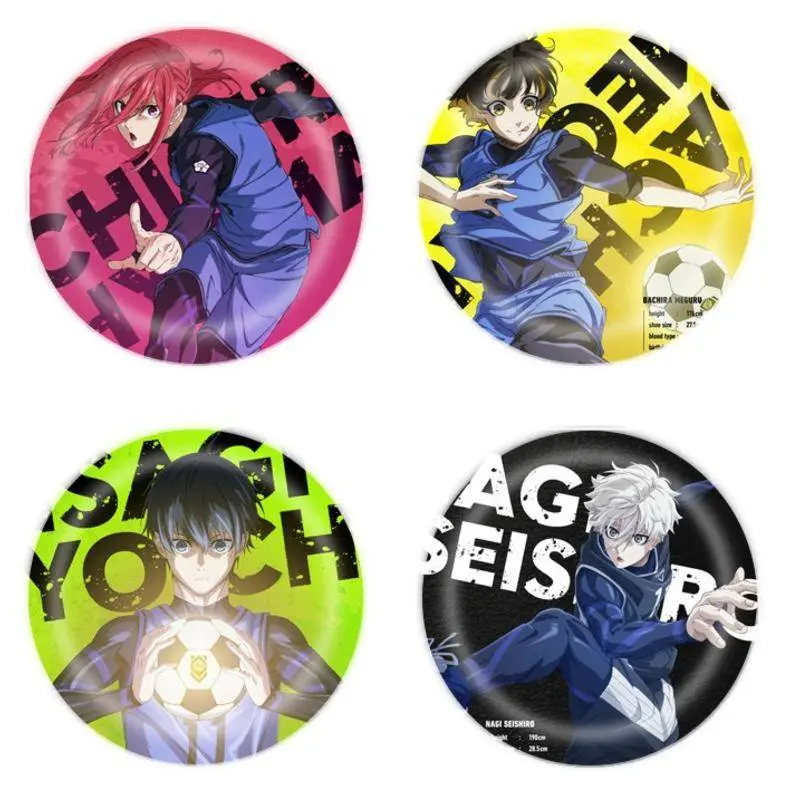 6 kiểu Anime Xanh da trời Lock Cosplay, huy hiệu ba lô, Isagi Yoichi Bachira Meguru Chigiri Seishiro Nagi Mikage Reo, ghim bộ sưu tập, kẹp ngực cho túi xách, quần áo 1