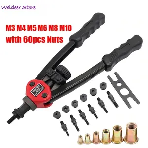 Tang Paku Rivet Set 60 PCS – Rivet Riveter with Nuts 605 | Alat Pasang Rivet Mur Baut Rivet Tangan