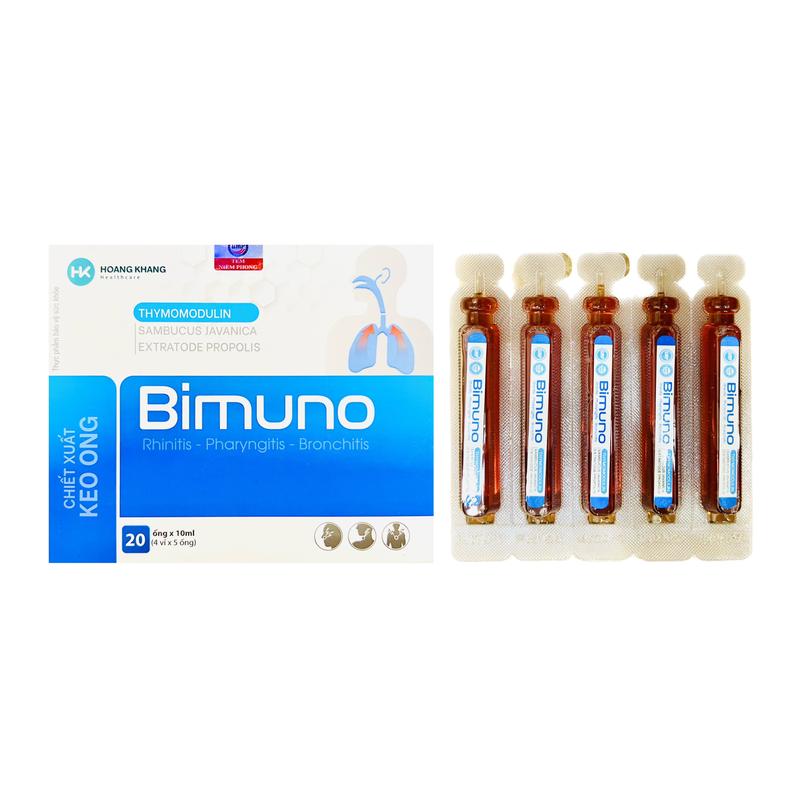 BIMUNO ống Hỗ trợ tăng cường sức khỏe, nâng cao sức đề kháng, giảm nguy cơ mắc các bệnh đường hô hấp  Hộp 20 ống 2
