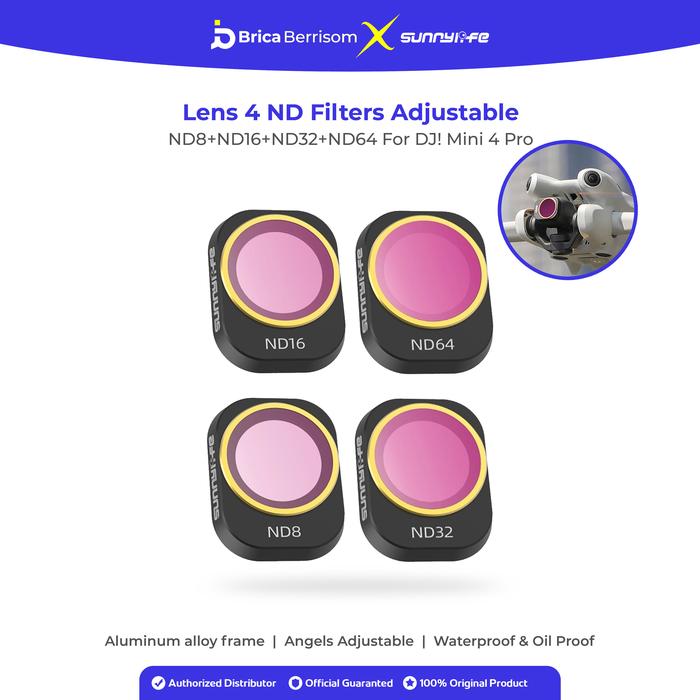 Gambar Sunnylife Lens 4 ND Filters Set Adjustable For DJ! Mini 4 Pro ND8+ND16+ND32+ND64 Accessories Lensa Kamera Neutral Density - N4P-FI727-4N dari Brica Berrisom Kab. Tangerang Tokopedia