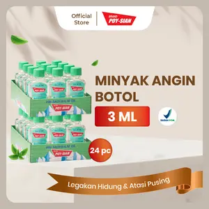 Bundling Poysian Pim Saen 3mL [2 Lusin - 24 pcs] - Minyak Angin Thailand Mini - Pelega Hidung & Pusing - Wajib Dibawa Pas Travel