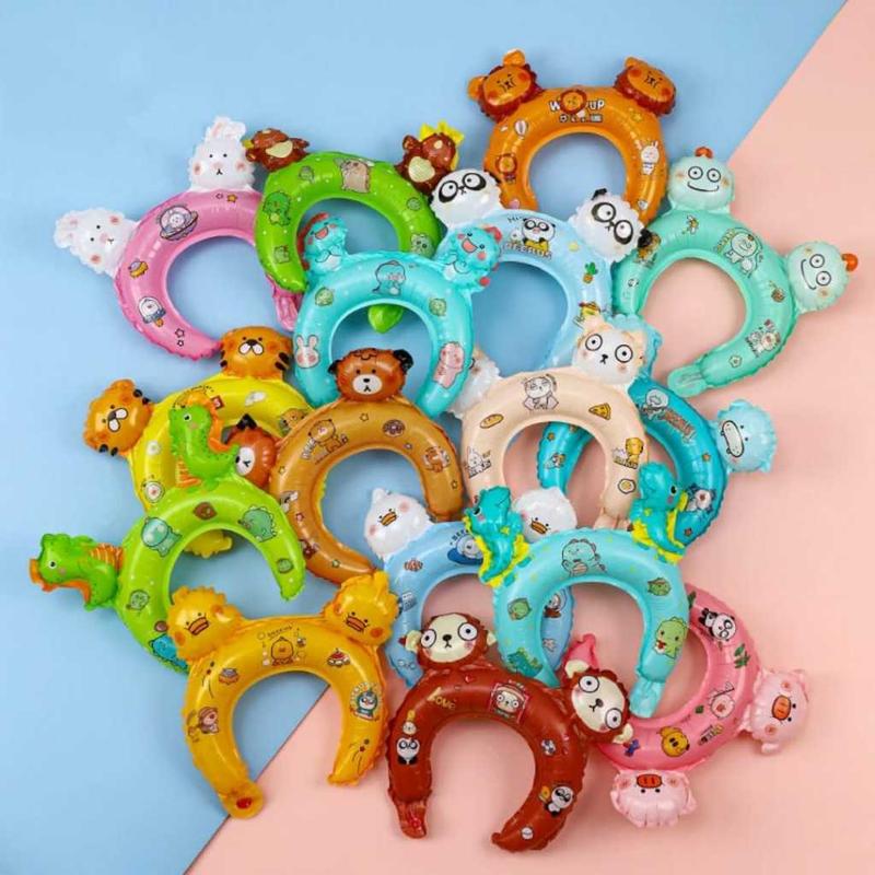 Isi 12 Pcs Balon Bando Kepala Untuk Ulang tahun Balon foil karakter Hewan Hiasan Kepala Astronot Mobil Pesawat Random balloon Plastik 1