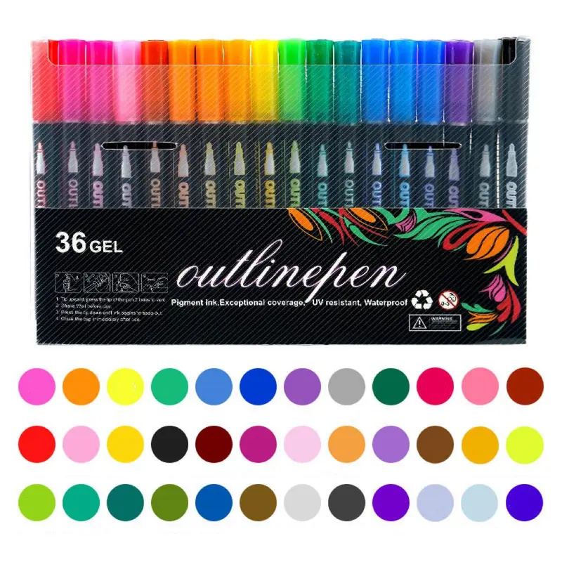 36-color Coloring Multifunction Graffiti Pen, 36pcs Colorful Highlighter Marker Pen, Writing Doodle Stationery for Crafts, School, Office, Home Use, Valentine's Day Gift, Art Supplies, Easter Gifts for Kids, Teenage Girl Gifts 5