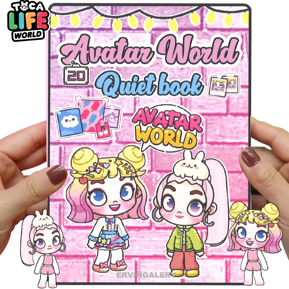 Toca boca AVATAR WORLD PINK NEON candy home paper doll house mainan kertas edukatif anak perempuan