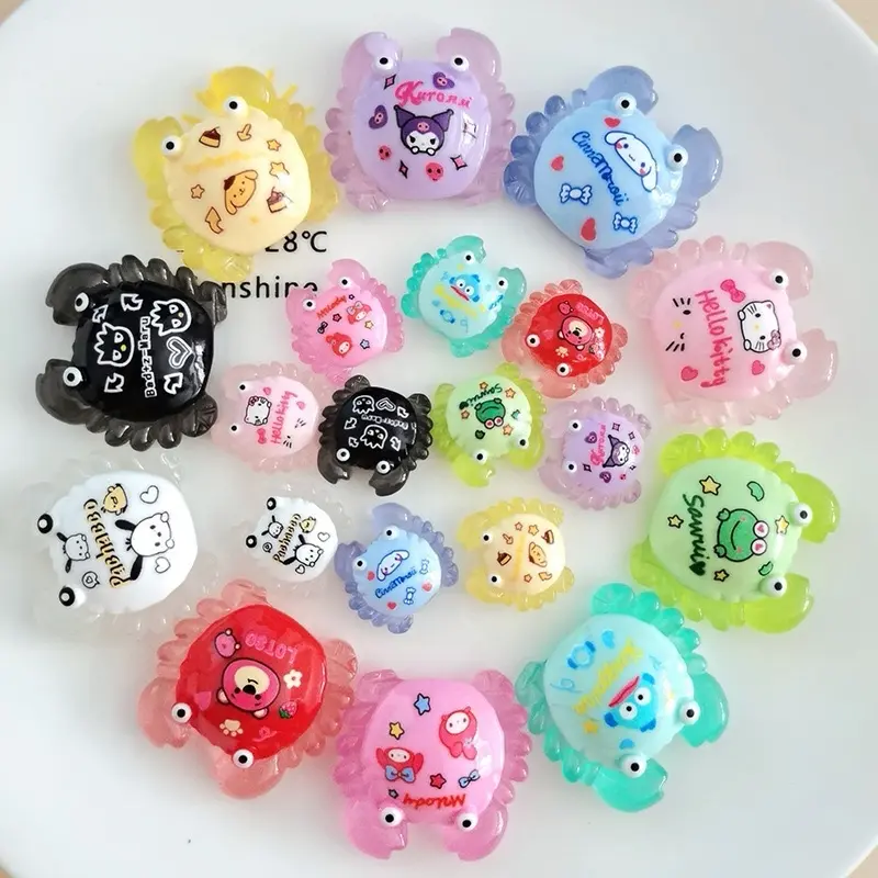 [Khui Live - Tự bóc] Túi mù mô hình cua phát sáng, charm nhỏ xinh Cookie DIY trang trí kẹp tóc, ốp điện thoại xinh xắn 2