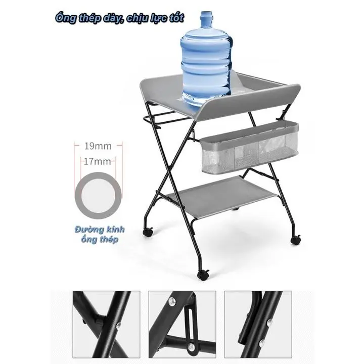 Bàn Thay Tã _x0008_Xếp Gọn Cho Mẹ Và Bé Castle Baby Full (Có Bánh Xe)  🔰EuroS Store🔰 8