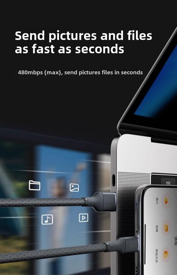 Product Introduction of Extended 3m 6A super fast charging 120W data cable Flash charging braided Compatible with Honor/Huawei/nfinix/Oppo/Oneplu/Realme/Redmi/Samsung, USB to Type-C charging cable Cross border 7