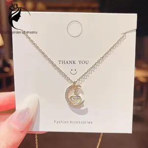 Kalung Moonstone BirthStone Bulan Ulang Tahun Kelahiran Model Korea Jepang Imut Cantik