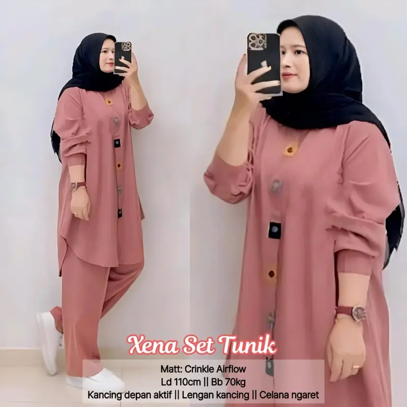 XENA LONG TUNIK JUMBO LD 110 & 130 ONE SET CRINGKEL AIRFLOW