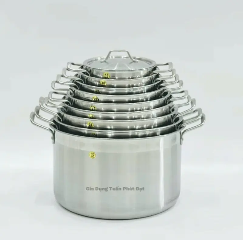 Nồi Inox 1 đáy TUẤN PHÁT ĐẠT – Nắp Kính - Size 30CM – Dùng được trên mọi loại bếp dodung  gia dinh 3