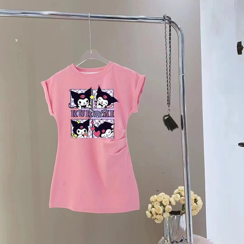 Product Introduction of Girls' Dress Kuromi Mid-Length 2025 Summer Casual Korean Style Big Kids Dress Stylish Comfortable 12