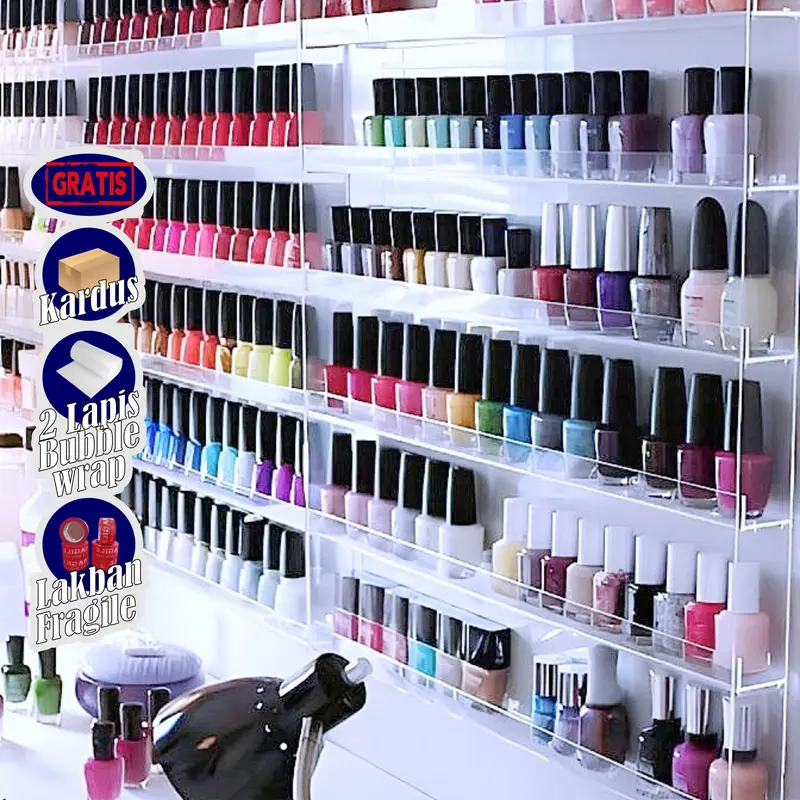 Rak Kutek Tempel Dinding Serbaguna Nail Art Organizer 0