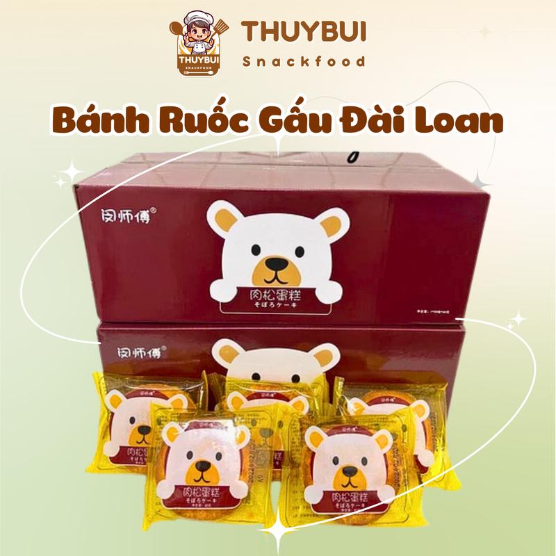 Thùng 30 Bánh Ruốc Gấu Chà Bông Đài Loan , Bánh Gấu Chà Bông Ruốc Mặn Date Mới, đồ ăn vặt