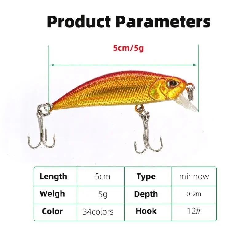 TRU Umpan Pancing Minnow Sinking 5cm 5gr Casting Ultralight Minnow Umpan Pancing 1